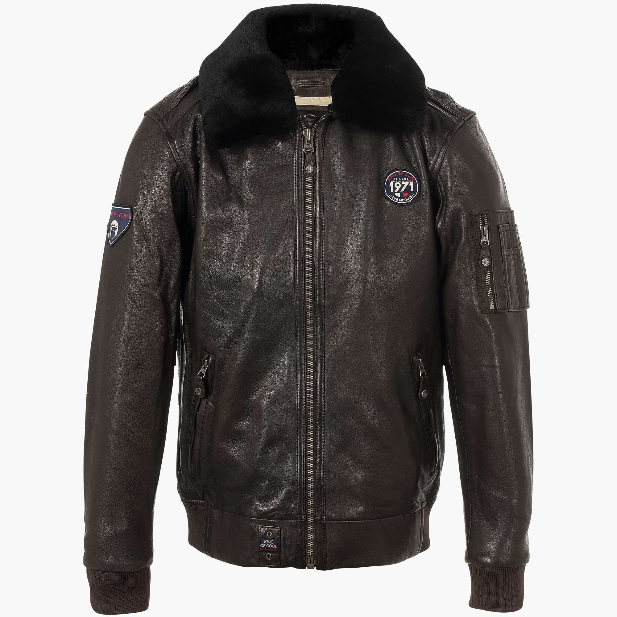 John Leather Jacket Steve Mcqueen X Le Mans Colour Dark Brown Size M