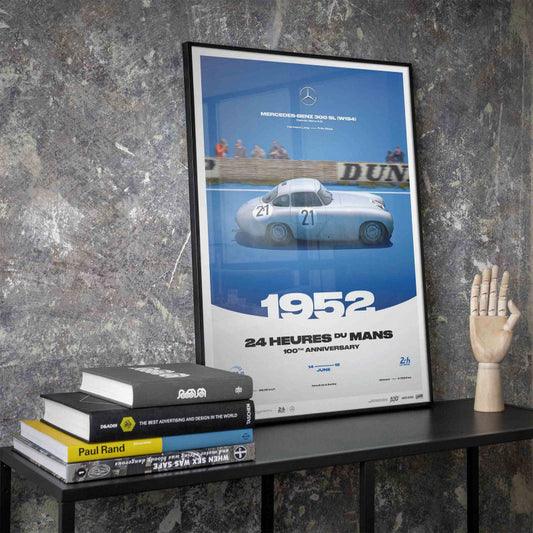 Affiche Mercedes-Benz 300 SL (W194) 1952 - 24H Le Mans