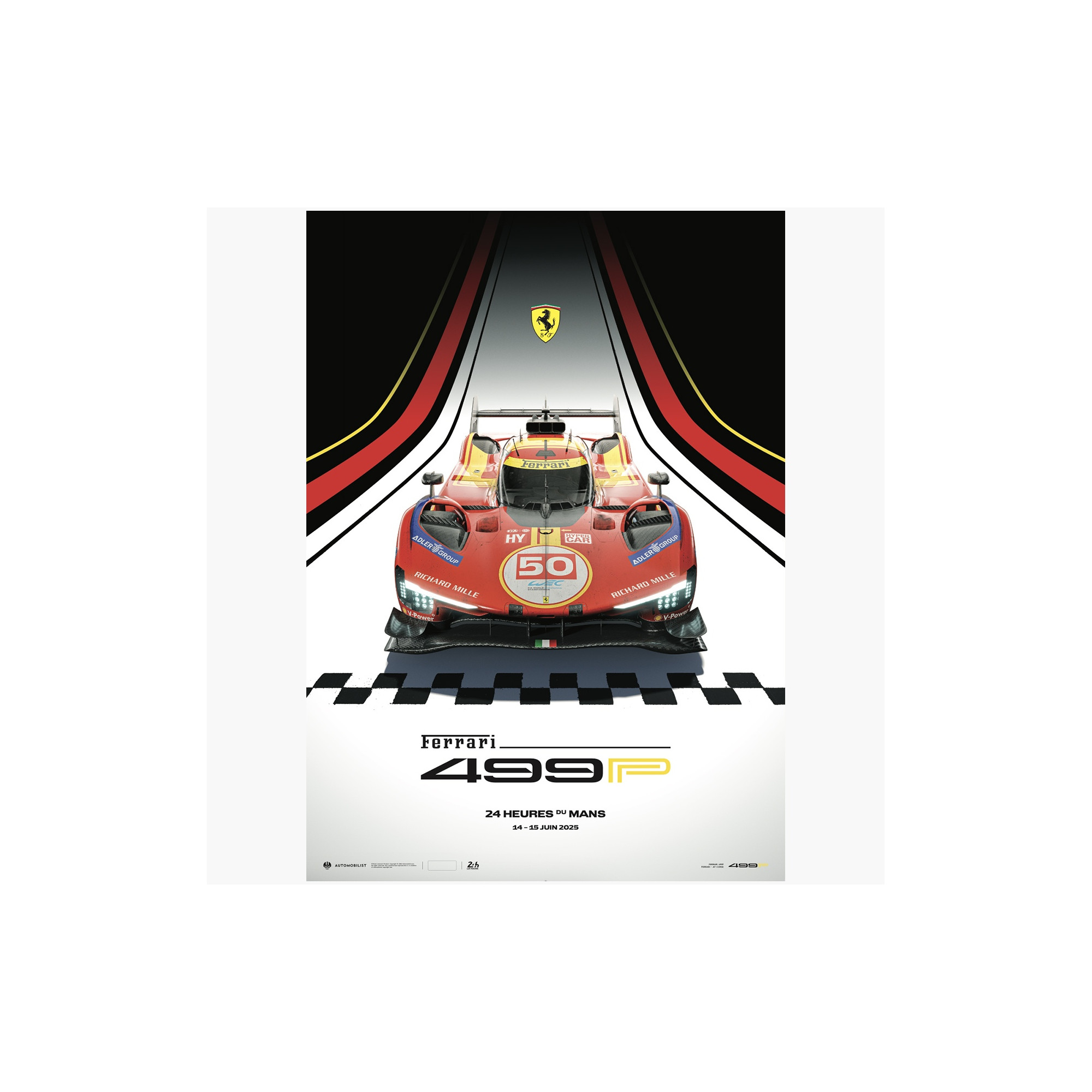 Ferrari 499P 2025 Poster - 24H Le Mans
