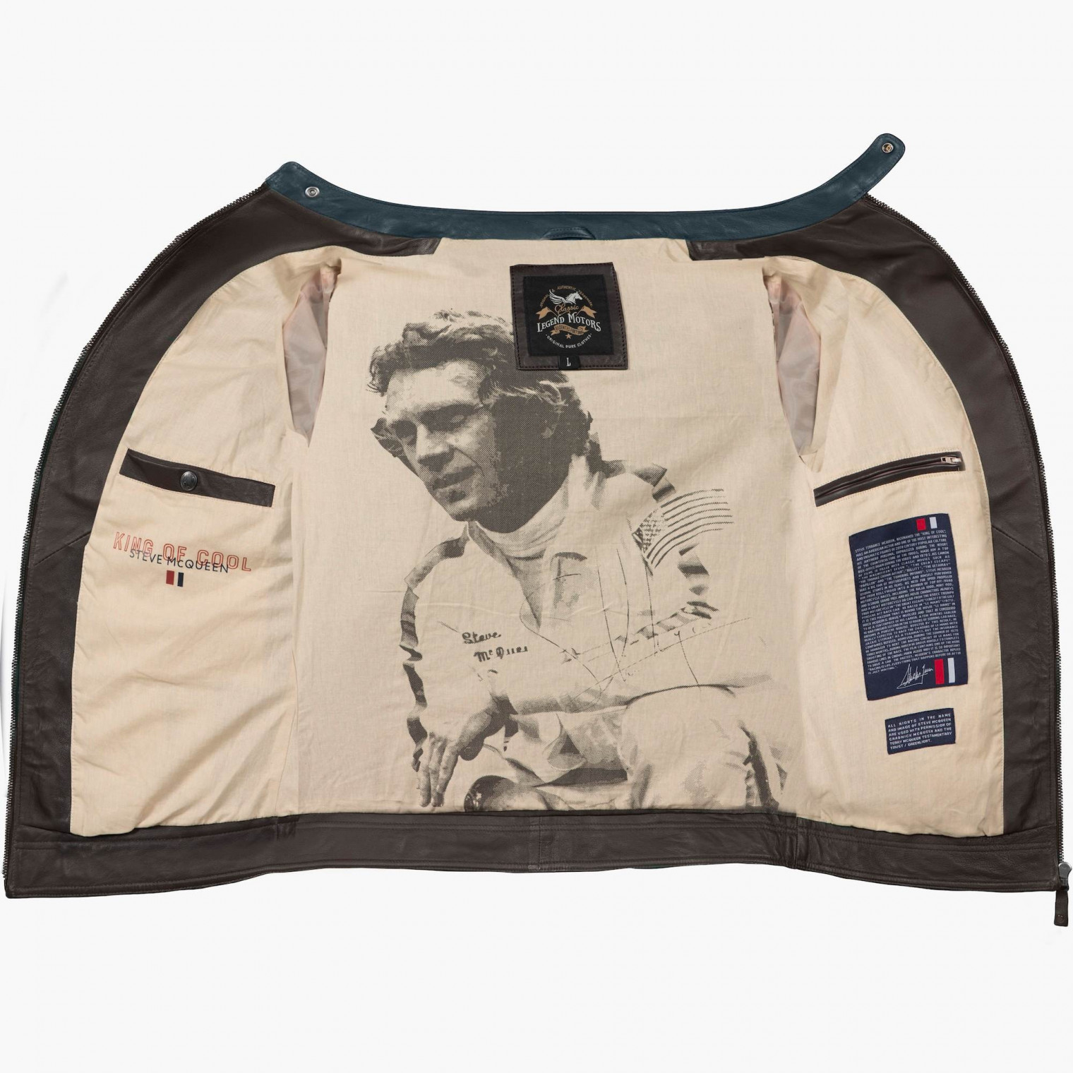 Titus2 Leather Jacket - Steve McQueen x Le Mans Colour DARKBROWN