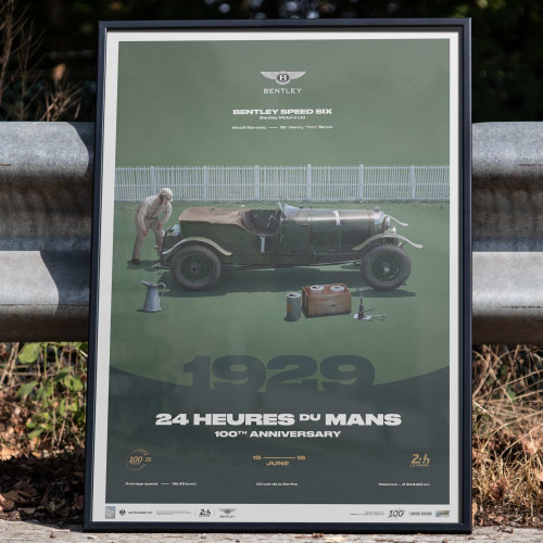 Affiche Bentley Speed Six 1929 - 24H Le Mans