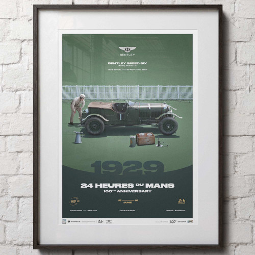 Affiche Bentley Speed Six 1929 - 24H Le Mans