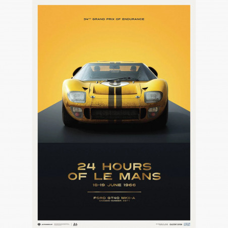 Ford GT40 XGT1 Poster - 1966 - 24H Le Mans