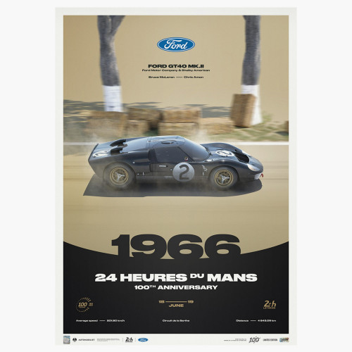 1966 Ford GT40 Mk.II Poster - 24H Le Mans