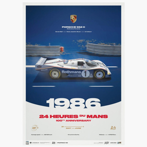 Affiche Porsche 962 C 1986 - 24H Le Mans