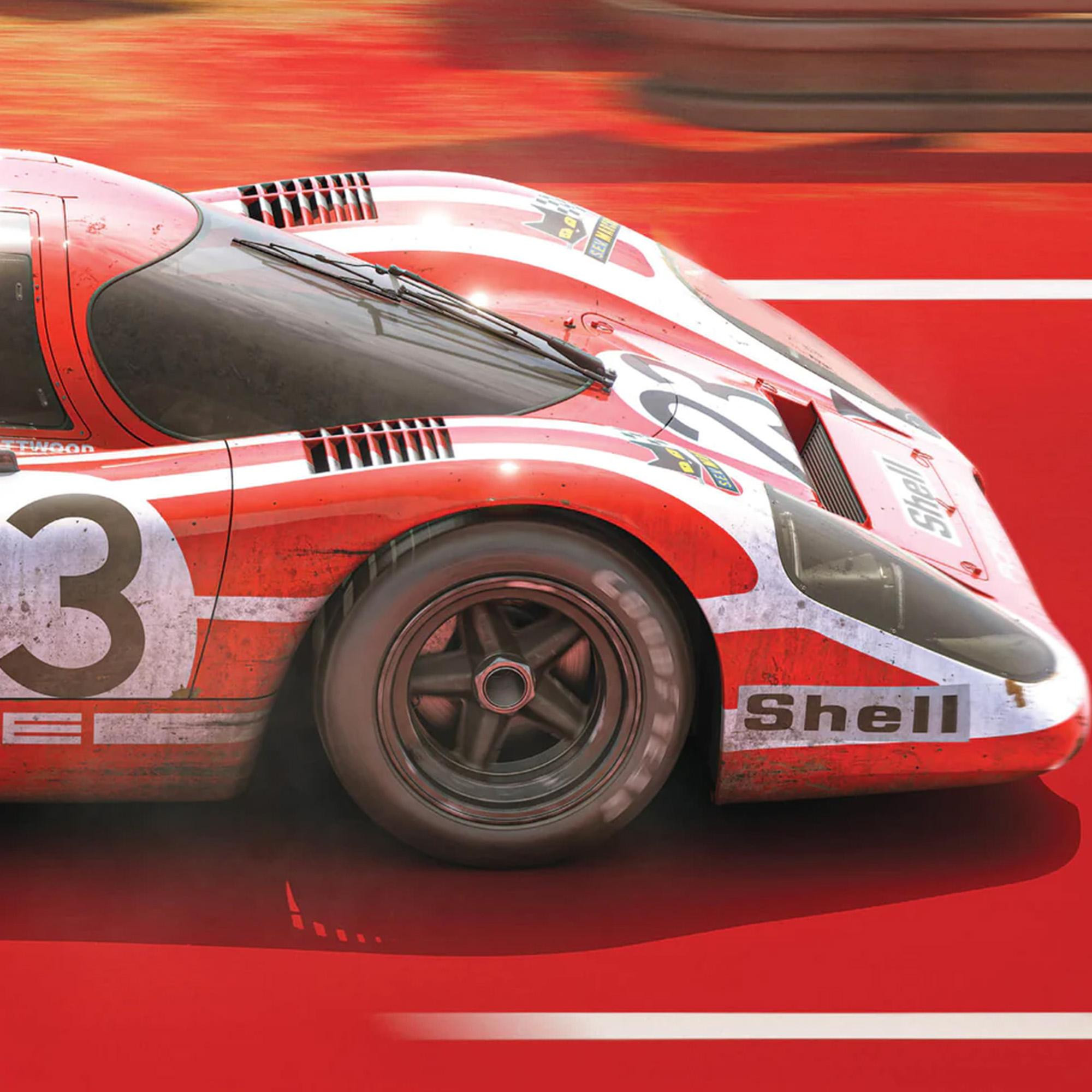 Le Mans Porsche Poster racing car 1970 Stock Photo - Alamy