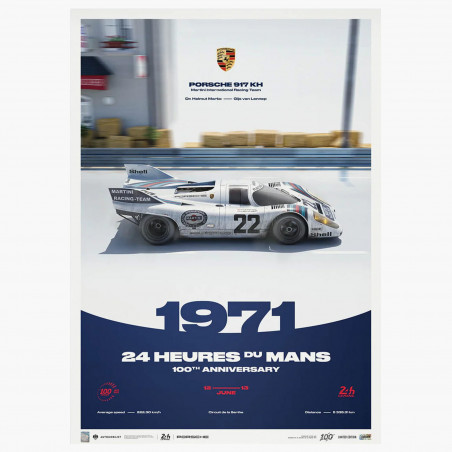 Affiche Porsche 917 KH Martini 1971 - 24H Le Mans