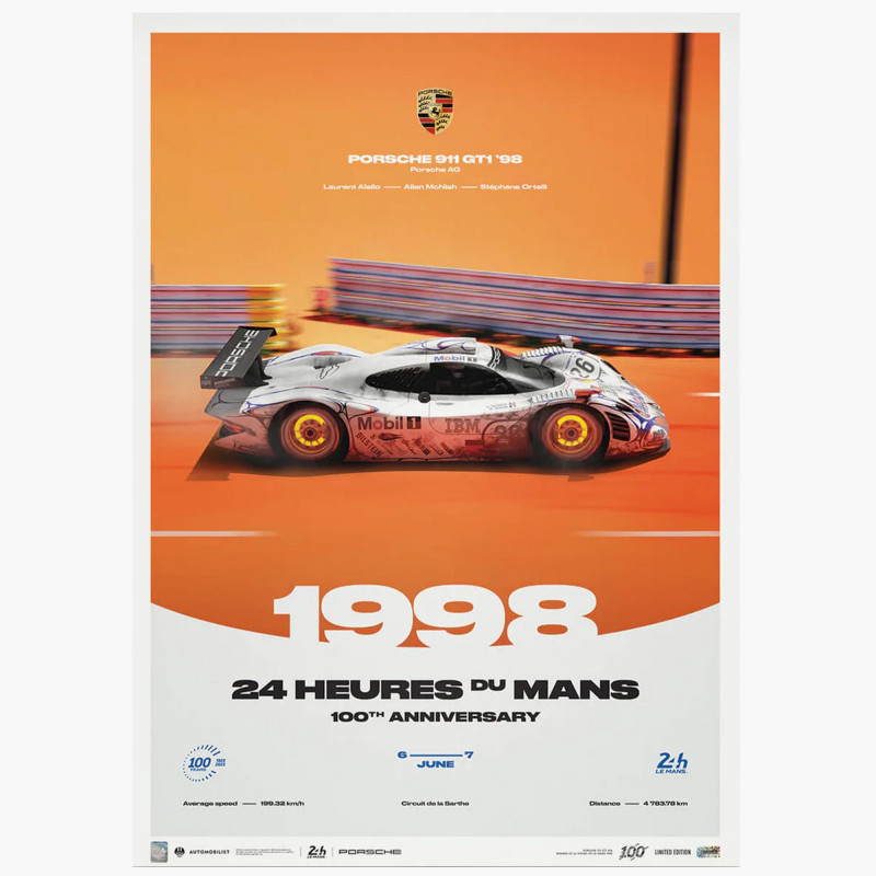 Plaque Métal Publicitaire Vintage  Porsche du Mans 1970