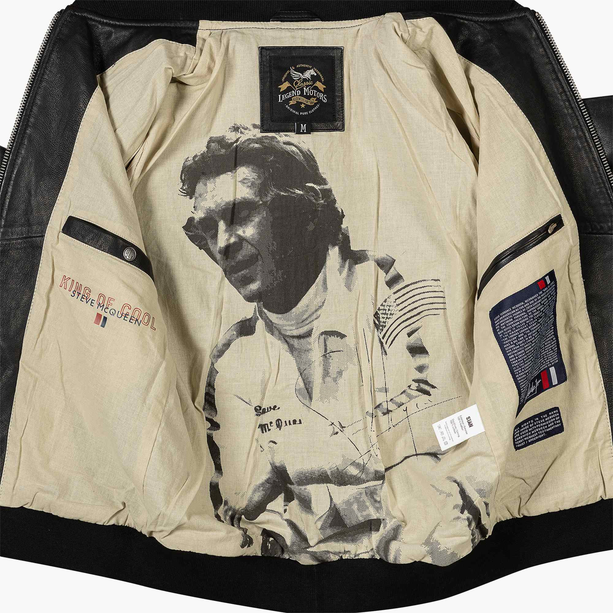 Stan3 Leather Jacket - Steve McQueen x Le Mans Colour BLACK Size M