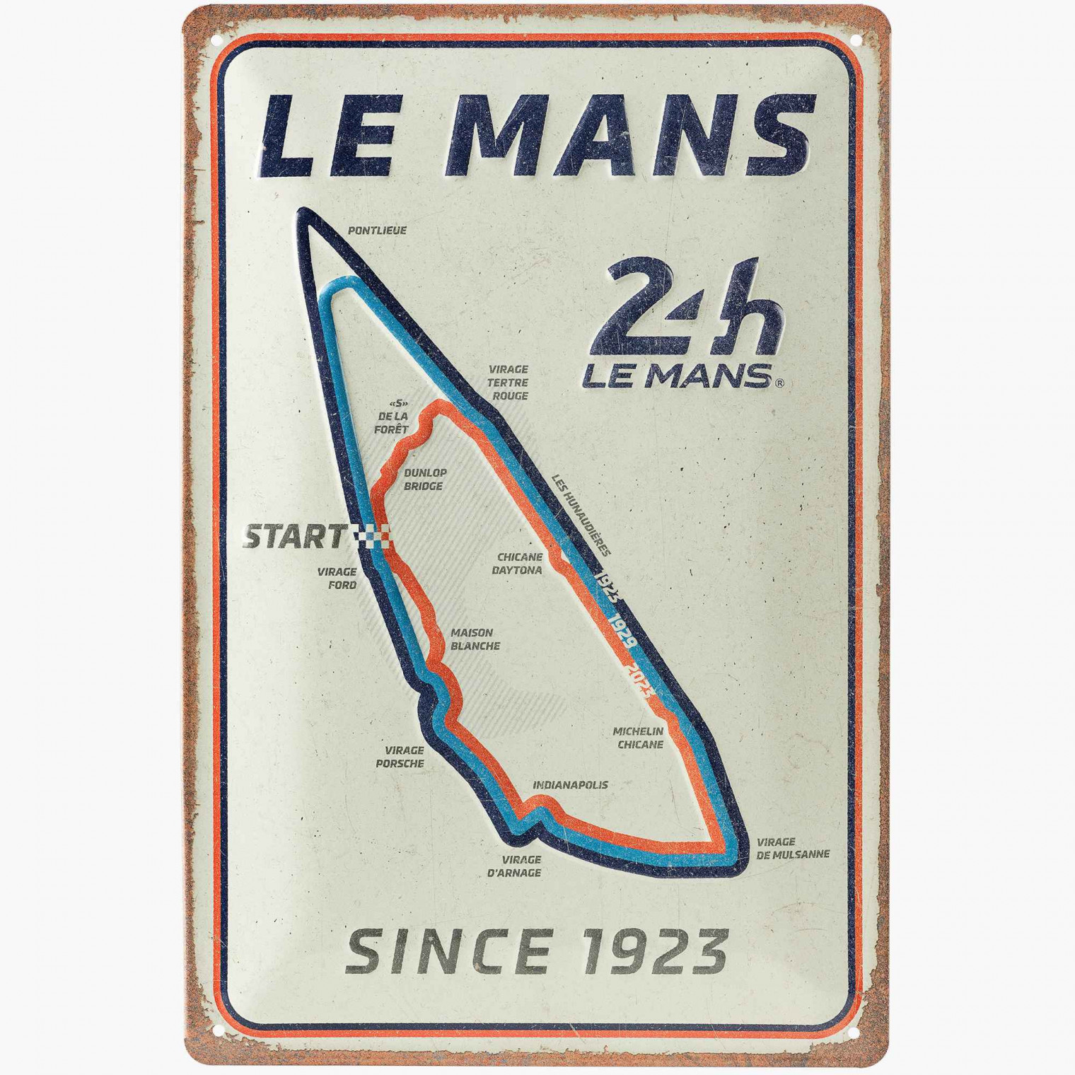 Plaque Publicitaire Tôle émaillée 24 Heures Du Mans - Reproduction - Décor Sport Auto