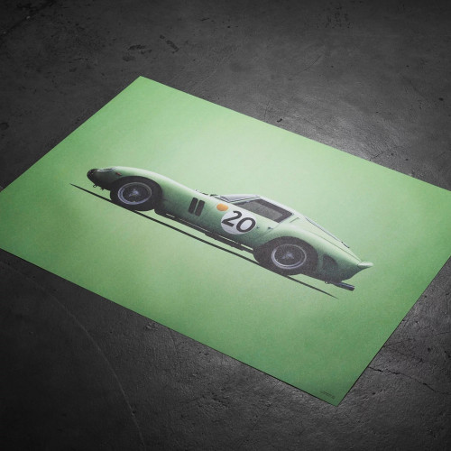 Affiche Ferrari 250 GTO Green 1962 - 24h Le Mans