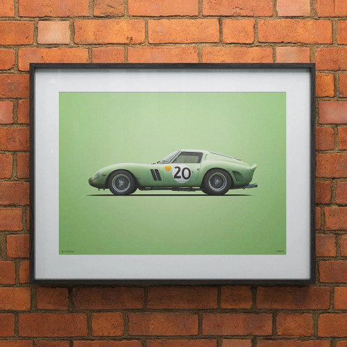 Poster Ferrari 250 GTO Green 1962 - 24h Le Mans