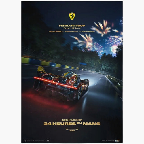 Affiche Ferrari 499P 2024 - 24H Le Mans