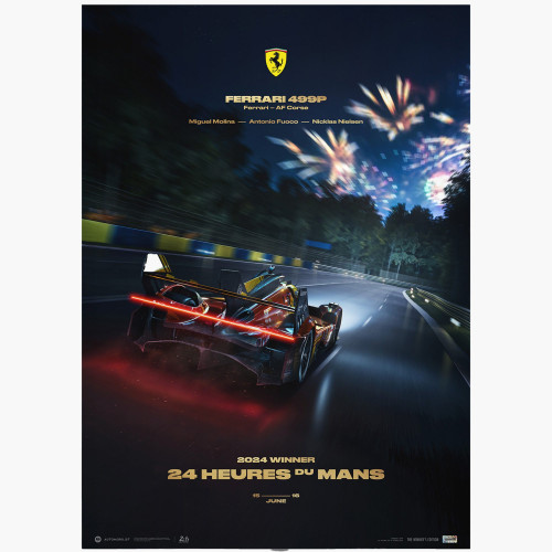 Affiche Ferrari 499P 2024 - 24H Le Mans