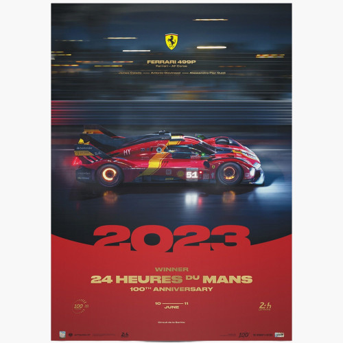 Affiche Ferrari 499P 2023 - 24H Le Mans