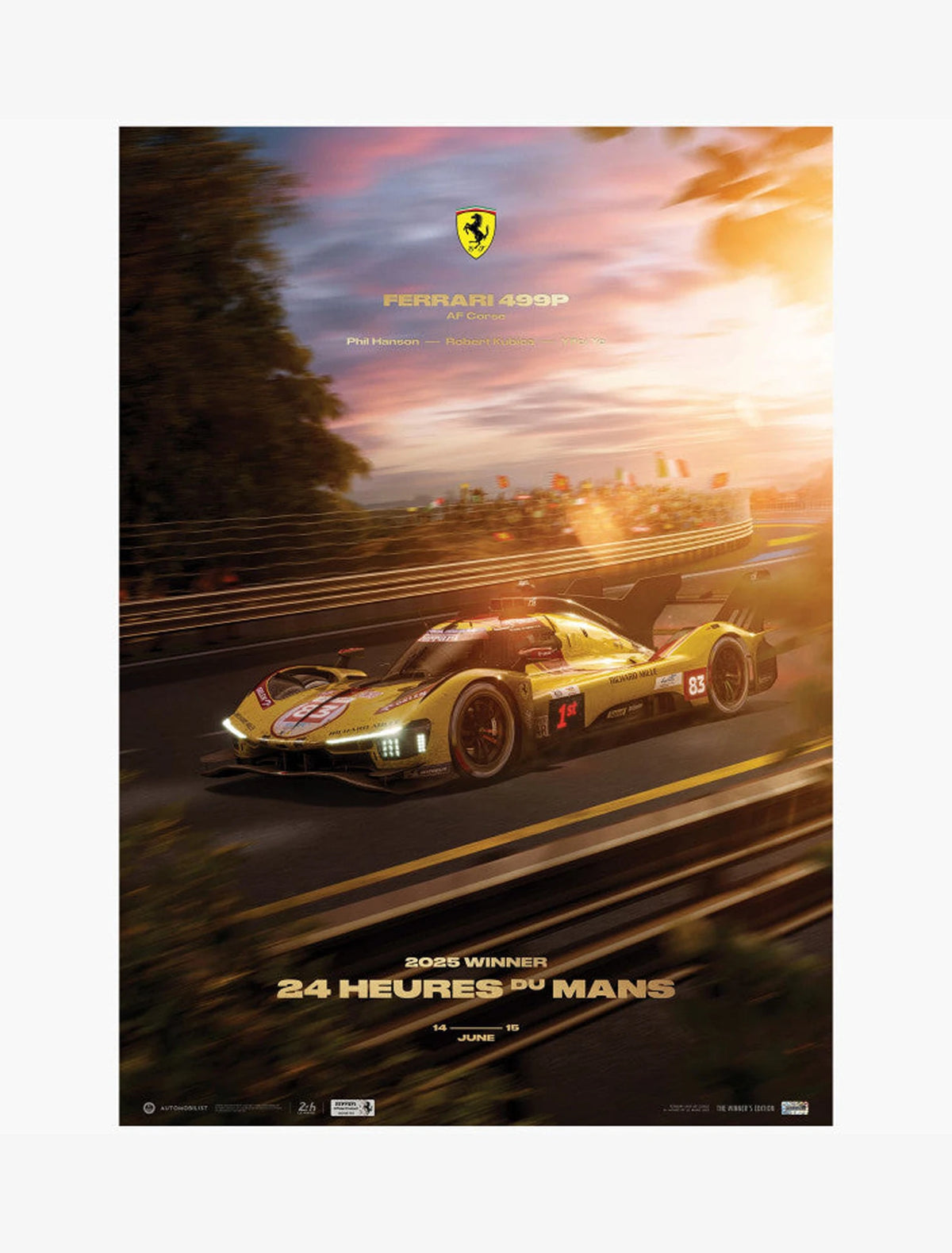 Affiche Ferrari 499P AF Corse 2025 - 24H Le Mans