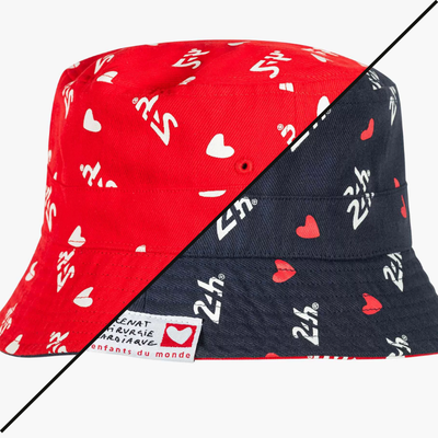 Reversible navy and red Bob du Cœur bucket hat 24H Le Mans 